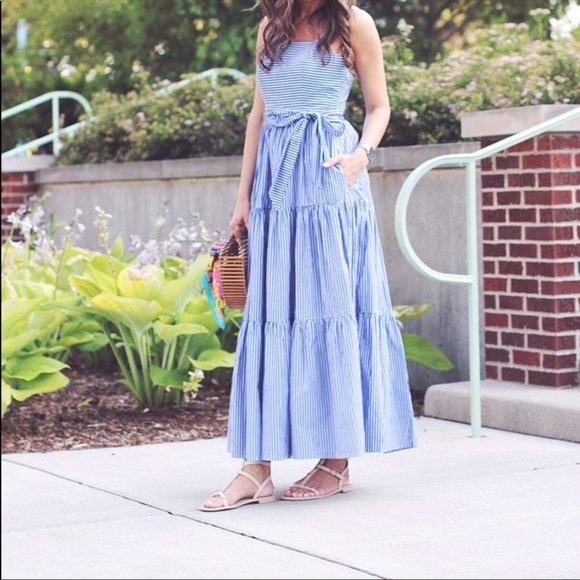 j crew tiered maxi dress